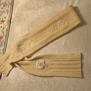 ABERCROMBIE AND FITCH ANGORA BLEND SCARF KNIT CREAM 80"
